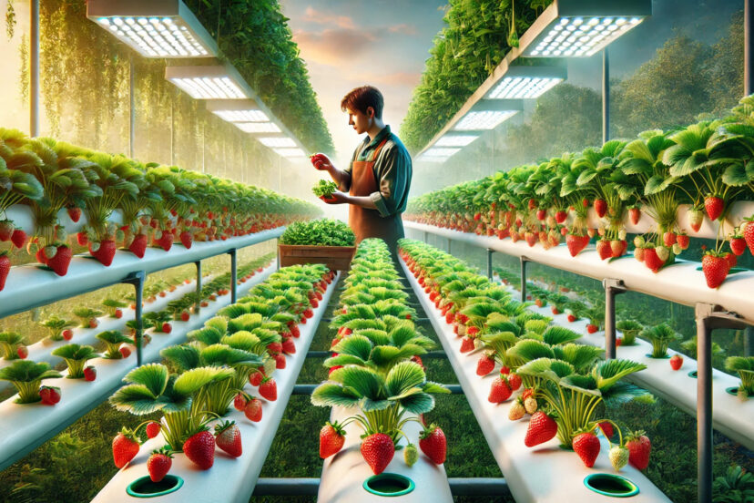 hydroponic strawberries