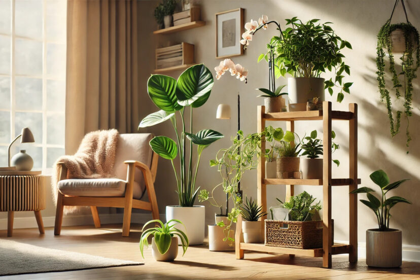 wooden plant stands indoor